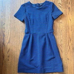 Madewell Blue and Black Striped Mini Dress